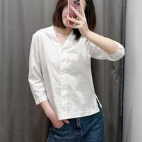 Slimming Waist-Defining Twill Floral 3/4 Sleeve Shirt - Spring/Summer 2023 Large