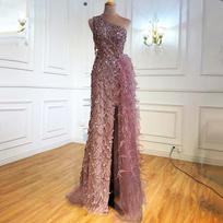 Green Sequin Fairy Sleeveless Evening Dress with Slit 3XL rožinė