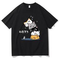 Stacked Cats Sleeping Don't See The Mouse Tee Shirts Men/Women Clothing Harajuku Aesthetic Tshirt Unisex Streetwear Cotton Tops XXXXL