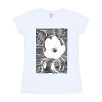 Disney Womens/Ladies Mickey Mouse Lines Cotton T-Shirt L balta