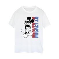 Disney Womens/Ladies Mickey Mouse Gradient Cotton Boyfriend T-Shirt S balta