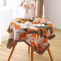 Tulip Square Table New Wallpaper Cover High-end Coffee Table Fabric American Square Square Small Round Tablecloth 90*90cm tulpės spalva