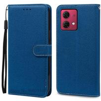 G84 Case For Motorola G84 5G Case Flip Leather Wallet Cover For Moto G84 5G Case Phone Cover Book Coque Fundas Etui Capa For Motorola G84 5G tamsiai mėlyna spalva