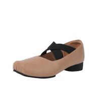 New Year's New Crossed Ballet Sneakers with Square Toe Pleated Retro Style Single Shoes Thick Heels Mary Jane Women's Shoes 35