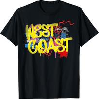 Fresh West Coast 80s 90s Hip Hop Rap Old School Graffiti T-Shirt S juoda