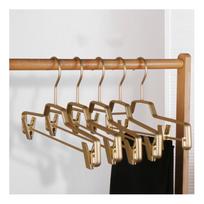 Spintos organizatorius Kostiumų pakabos su patvariais reguliuojamais metaliniais spaustukais sijonams, kelnėms, švarkams Pants Rack auksas