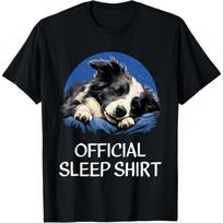 Official Sleep Shirt Border Collie Nightshirt Pajama T-Shirt S juoda