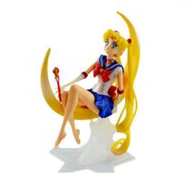 1 Pc Anime Sailor Moon Action Figures Moon Shaped Sitting Posture Moon Power PVC Model Collection Kid Gift Toy