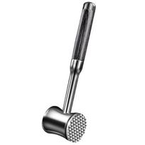 304 Stainless Steel Meat Tenderizer Hammer Mallet, Heavy-Duty Chicken Meat Pounder with Non-Slip Grip Handle - Kitchen Tools gray