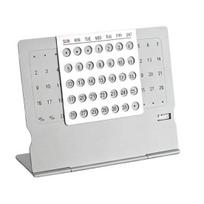 Perpetual Calendar Ultra-Light 1.4oz Aluminum Monthly Desk Calendar Alloy Manual Adjustable Reusable Minimalist for Home Office