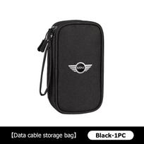 For MINI Car Logo Portable Data Cable Waterproof Storage Bag Accessories Cooper R53 R52 R50 One JCW Clubman Countryman WORKS