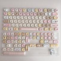 130 Key Self-mocking Bear Key Cap MOA Profile PBT Sublimated Personalized Key Caps for Cherry MX Switch Game Mechanical Keyboard