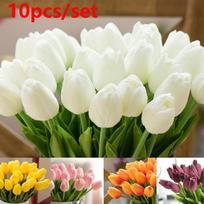 10pcs/set Tulip mini artificial flowers home decoration wedding holding flowers white