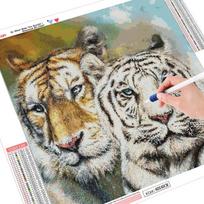 5d Deimantinis paveikslas Tigras Viso ekrano deimantinis siuvinėjimas Menas karoliukų dirbinys Deimantinė mozaikos gyvūno paveikslėlis 30x30 gray