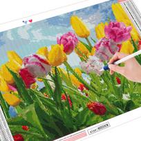 Deimantinė tapyba gėlių tulpė viso kvadrato grąžtas deimantinis siuvinėjimas gėlių mozaikos rinkinys 20X30CM yellow