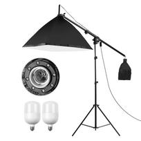 Andoer Studio Photography Softbox Lighting Kit with 50 *70cm Softbox + 105W 5500K E27 Socket Bulb * US Plug