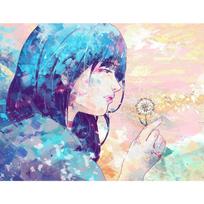 Diamond Embroidery Dandelion Girl Full Square/Round New Arrival 3D DIY Diamond Painting Anime Girl Picture of Rhinestone Wall Art Full Square (20X30CM) blue