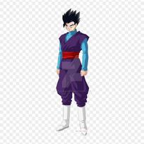 Pleistukai drabužiams, krepšiui, lygintuvu klijuojami terminiai lipdukai Gohan Black Gohan Goku raštas, skalbiami, šilumos perdavimas brown