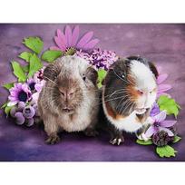 5D DIY Diamond Painting Two mice Cross Stitch Kit Mosaic Diamond Embroidery Rose Full Round/Square Drill Home Decoration Round 20x30cm