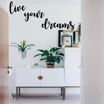 Live Your Dreams Metal Wall Decor, Metal Wall Hangings, Home Decoration, Motivational Quote, Metal Wall Art, Interior Decoration 48"W x 8"H / 122x20 cm