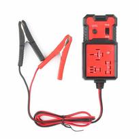 12V Car Battery Checker Electronic Relay Tester with Clips Auto Relay Diagnostic Tool raudona