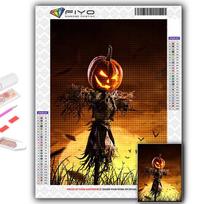 Deimantinė siuvinėjimo Helloween baisaus moliūgo galvos vyro 5D pasidaryk pats deimantinė tapyba kryželiu kalnų krištolas Full Square 20X30CM black