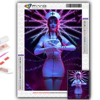 Deimantinis siuvinėjimas Cyberpunk Sexy Art 5D „pasidaryk pats“ deimantų tapyba kryželiu krištolinis akmenukas Full Round 20X30CM black