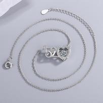 925 Sterling Silver Lovely Heart Choker Pendant Necklace For Women Cz Zircon Pretty Necklace Wedding Party Jewelry Gift Klfda