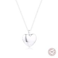 Original 925 Sterling Silver Clear CZ Love Locket Pendant Necklaces For Women S925 Fine Jewelry Mother Gift With Chain Collares white
