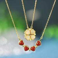 Keturialapis dobilas Hetian nefrito karoliai S925 sterlingas sidabro moteriški magnetiniai siurbimo a daugkartinio dėvėjimo raktikaulio grandinėlės papuošalai su originaliu dizainu beige