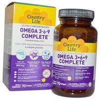 Omega 3-6-9, Omega 3-6-9, Country Life 90gelcaps Lemon (67124001) 90softgels Lemon