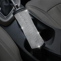 Bing Bling Shiny Car Steering Wheel Cover PU Leather Crystal Rhinestone Steering-Wheel Covers for Women Girls Auto Handbrake Cover black