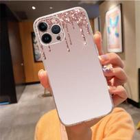Phone Case For Iphone 14 Pro Max 13 12 11 Pro Max Xs Xr X 12mini 7 8 Plus Se Rose Gold Gripping Glitter Case Funda iphone 12ProMax brown