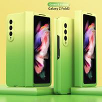 Skirtas Samsung Galaxy Z Fold 3 Z Fold 4 5g Gradient Color 360 apsauginis vyrių dėklas su grūdinto stiklo priekinės plėvelės kietais šarvų dėklais For Galaxy Z Fold 3 green