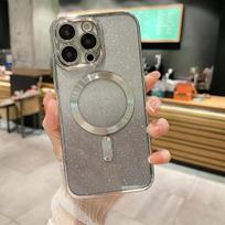 For Iphone 14 Plus 13 11 Case Gradient Glitter For Magsafe Magnetic Cover For Iphone 11 12 13 14 Pro Max Lens Protection Cases For iPhone 11 Pro sidabras