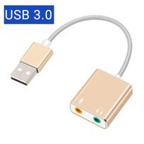 GOOJODOQ 7.1 išorinė USB garso plokštės lizdas, 3,5 mm USB garso adapterio ausinių mikrofono garso plokštė, skirta Macbook kompiuteriui nešiojamam kompiuteriui ZH auksas