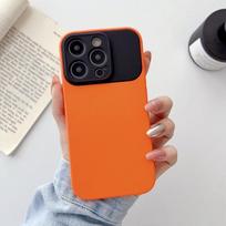 Camera Larger Window Display Phone Case For Iphone 14 12 13 Pro Max 11 14 Plus Silky Silicone Hit Color Microfiber Lining Cover For iPhone13