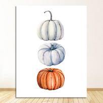 Derliaus meno plakatas Helovino sienų menas Drobės paveikslas Padėkos dienos dekoravimas Akvarelė moliūgų spaudinys Ruduo 21cm×30cm NoFrame white