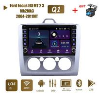 Android automobilinis radijas, skirtas Ford Focus EXI MT AT 2 3 Mk2 Mk3 2004-2011 su mygtuku rankenėlė Multimedijos grotuvas Navigacija GPS Carplay 2+32GB 1+16GB,A white