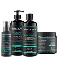Kerargan - Kit Shampoing, Après-Shampoing, Masque et Sérum à l’Huile de Coco et d’Argan - Pour Cheveu sec - Sans sulfate, paraben, silicone - 1600 ml 1600 zomp spalva