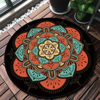 Apvalus Mandala kilimas Etninis gyvenamasis kambarys Šiaurės šalių kompiuterio kėdės grindų kilimėlis Neslystantis kilimėlis prie lovos miegamasis Romantiškas namų dekoravimas Diameter 60cm