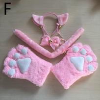 Naujos mergaitės katės letenos pirštinės kumštinės pirštinės Cosplay lokiai pliušinės Lolita animacinis pūkuotas gyvūnas Anime storosO gray