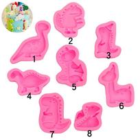 Pasidaryk pats animacinis dinozauras silikoninė forma fondanto torto dekoravimo forma cukrinės gumos pastos įrankis 3D šokolado putėsių forma pink