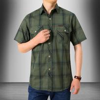 Men's Summer Short Sleeve Shirt Large Size Casual Thin Short Sleeve Shirt XL