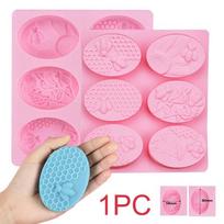 New 6 Holes Oval Honey Bee Silicone Mold Handmade Soap Mould DIY Craft Tool Kit pink