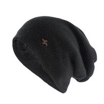 Skrybėlė Minkšta madinga suaugusiems vyrams šilta žieminė kepurė, skirta unisex megztai laisvalaikio kepuraitėms Skullies medvilnės kepuraitės lauke Solid Gorros 52-62cm black