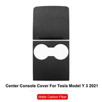 Ultra-thin Center Console Cover For Tesla Model Y 3 2023 Glossy Carbon Fiber Central Control Panel Trim Interior B