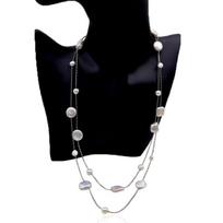 Moteriškas ilgas vėrinys baltas natūralių gėlavandenių perlų dizaino vėrinys barokiniai perlai dvigubo sluoksnio megztinio vėrinys prabangūs papuošalai black
