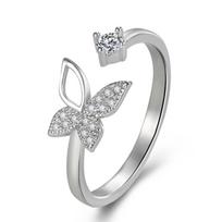 Women 'S Simple Temperament Fairy Butterfly Opens Vermiculite Ring
