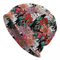 Nes prancūzų buldogas Flower Blossom Beanies Skullies Gėlėtos kamufliažinės kaukolės Kepuraitės Priedai All Seasons Beanies Kepurė One Size